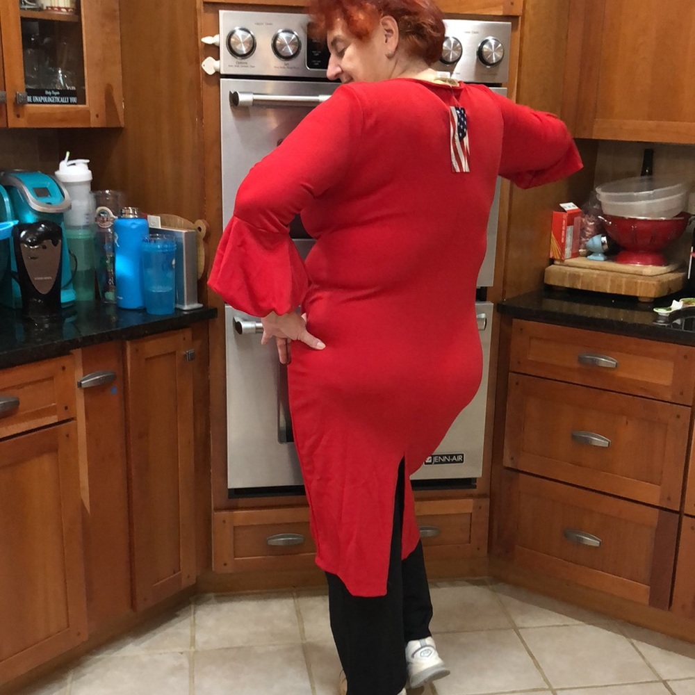 NWT Ella Samani Stretch Red Dress Designer PLUS SIZE 2X 3X - Picture 2 of 13